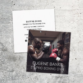 Boxing Sports Fitness Personal Trainer Coach Fyrkantigt Visitkort