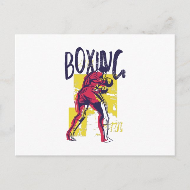 Boxing Sports Grunge Vykort (Framsida)