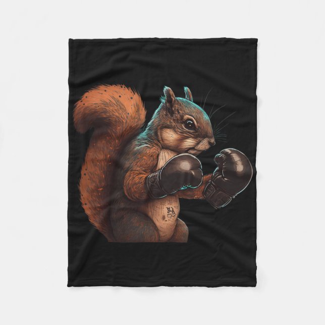 Boxing Squirrel Boxer Boxing Gloves Kickboxing Mma Fleecefilt (Framsidan)