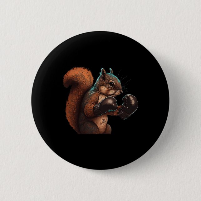 Boxing Squirrel Boxer Boxing Handskar Kickboxing M Knapp (Framsida)