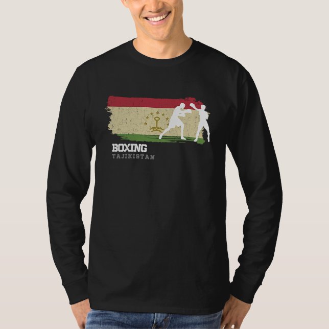 Boxing Tajikistan Combat Sports Fighter Boxing T Shirt (Framsida)
