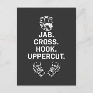 Boxing Technique Jab krok uppercut Box - träning Vykort