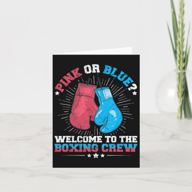 Boxing Thenzed Gender Reveal Party-offert för en B Kort (Framsida)