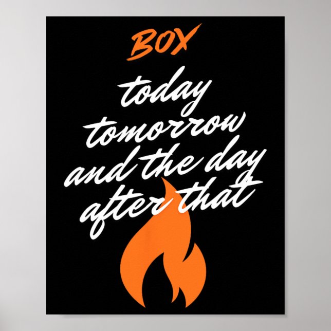 Boxing Today Day After Training Motivation Poster (Framsidan)