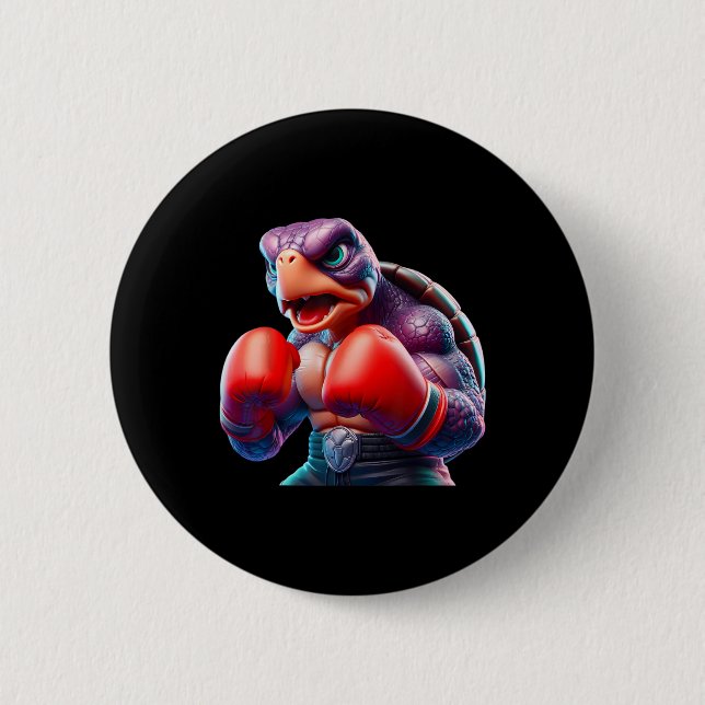 Boxing Tortoise Turtle Boxer Kickboxer Mma Fighter Knapp (Framsida)