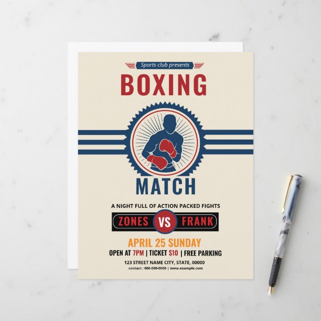 Boxing Tournaming Flyer-mall (Fram/Back In Situ)