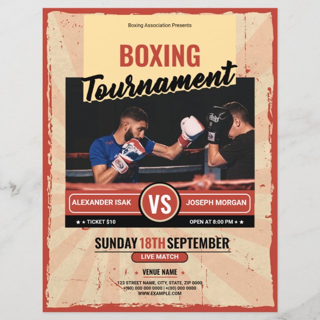 Boxing Tournaming Flyer-mall (Framsida)