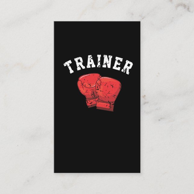 Boxing Trainer Boxer Personal Coach Box Utbildning Visitkort (Framsida)