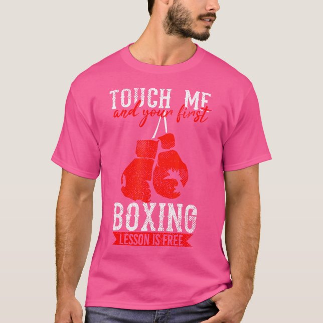 Boxing Training Handskar Free Lesson FUNNY FOR Box T Shirt (Framsida)