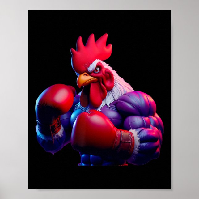 Boxing Tupp Boxer Kickboxer Mma Fighter Combat Poster (Framsidan)