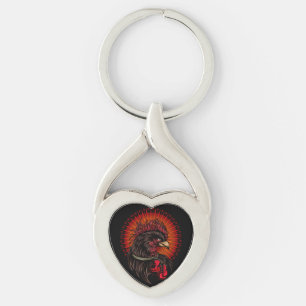 Boxing Tupp Twisted Heart Silverfärgad Nyckelring