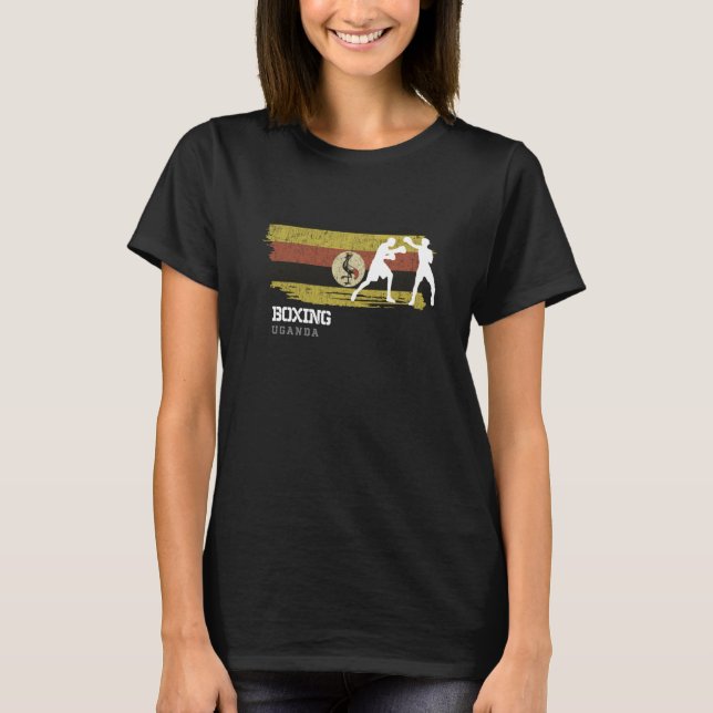 Boxing Uganda Combat Sports Fighter Boxing  1 T Shirt (Framsida)