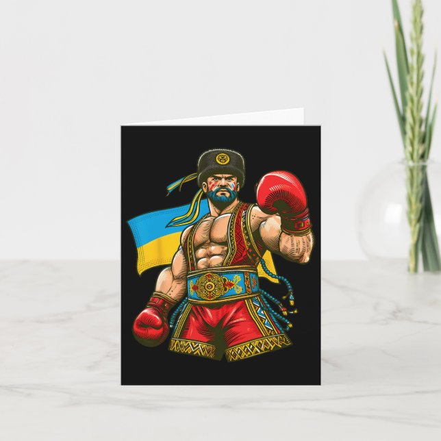 Boxing Ukrainska Boxer Ukraina Flagga Kort (Framsida)