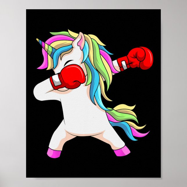Boxing Unicorn Dabbing Boxer Coach Trainee Student Poster (Framsidan)