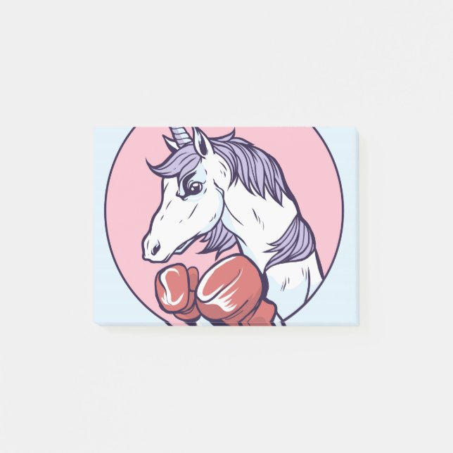 Boxing Unicorn Post-it Block (Framsida)