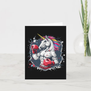 Boxing Unicorn with Boxing Glove Kickboxing funny Kort