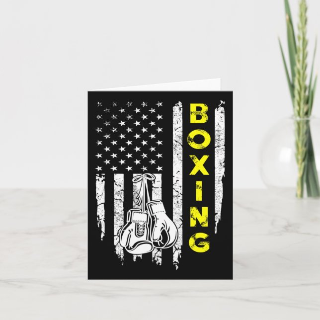 Boxing US American Flagga 4:e juli Patriotic Kort (Framsida)