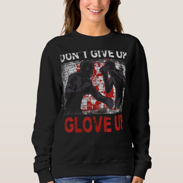 Boxing Vintage Ge inte upp handsken T Shirt (Framsida)
