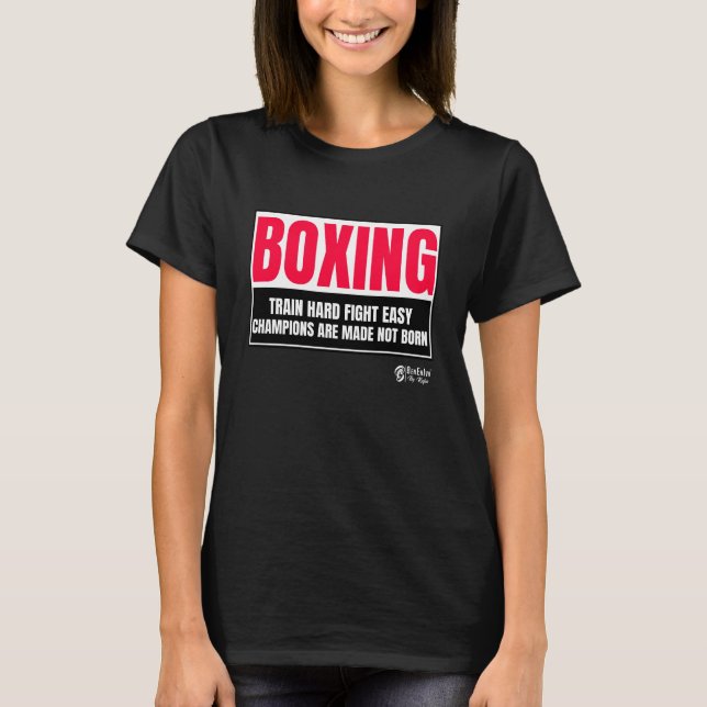 Boxing Women Black T Shirt (Framsida)