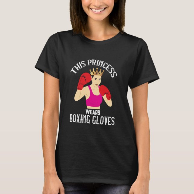 Boxing Women Boxer Fighter Boxing Handskar Sparrin T Shirt (Framsida)