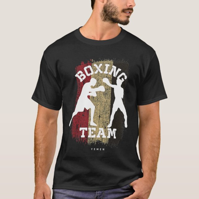 Boxing Yemen Combat Sports Fighter Boxing T Shirt (Framsida)