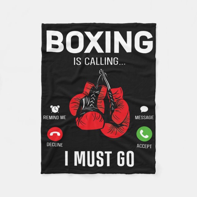 Boxinghandskar för Mobil Visning Boxing anropar ja Fleecefilt (Framsidan)