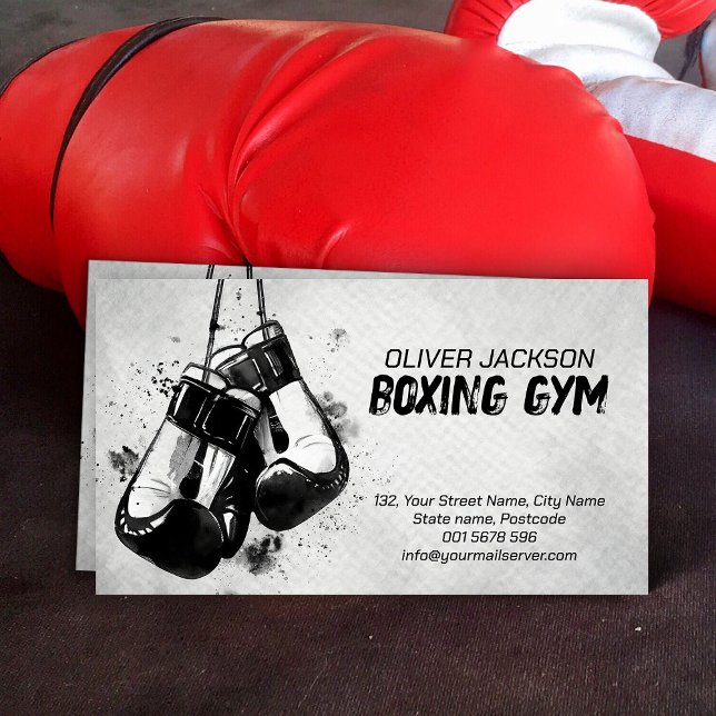 Boxinghandskar för vattenfärg bläck art visitkort (Skapare uppladdad)