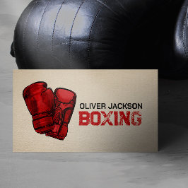Boxinghandskar i teckning visitkort