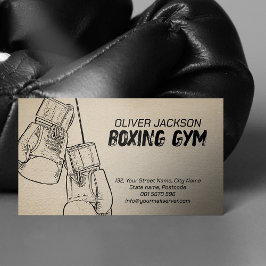 Boxinghandskar i teckning visitkort