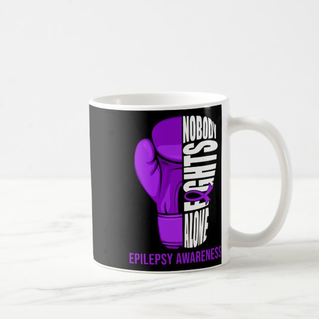Boxinghandskar Ingen bekämpar Ensam Epilepsi Cance Kaffemugg (Höger)