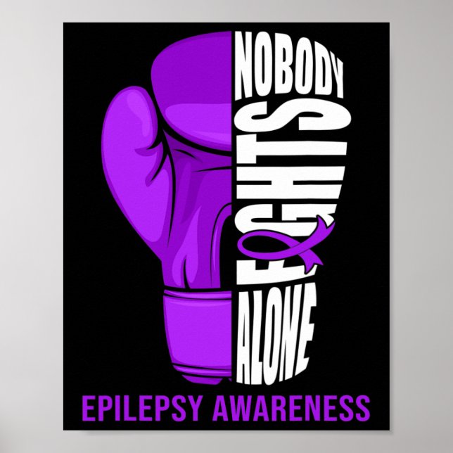 Boxinghandskar Ingen bekämpar Ensam Epilepsi Cance Poster (Framsidan)