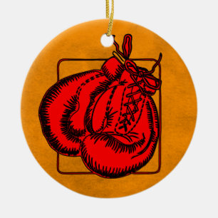 Boxinghandskar Julgransprydnad Keramik
