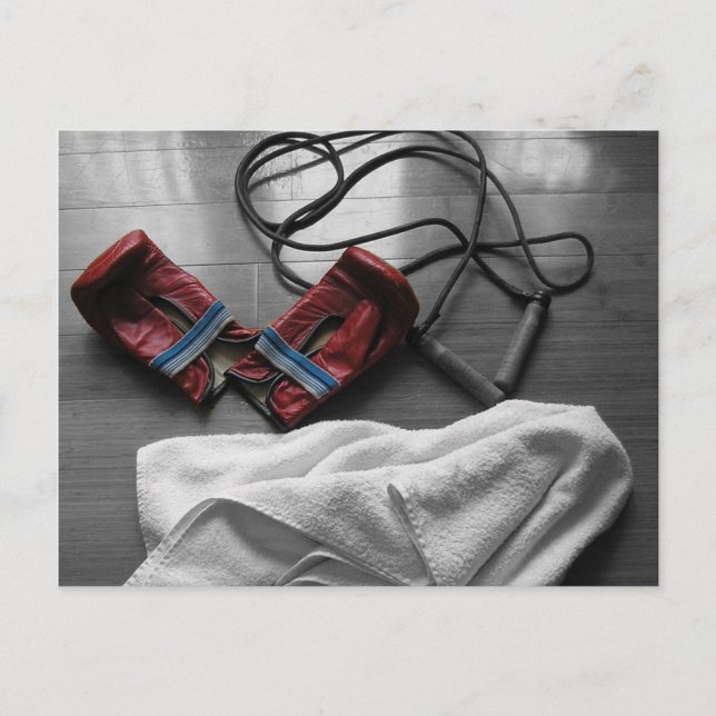 Boxinghandskar och grammofoner vykort (Framsida)