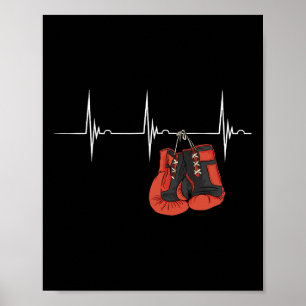 Boxinghandskar, pulsslag Ekg pulse Mma Boxing Kick Poster