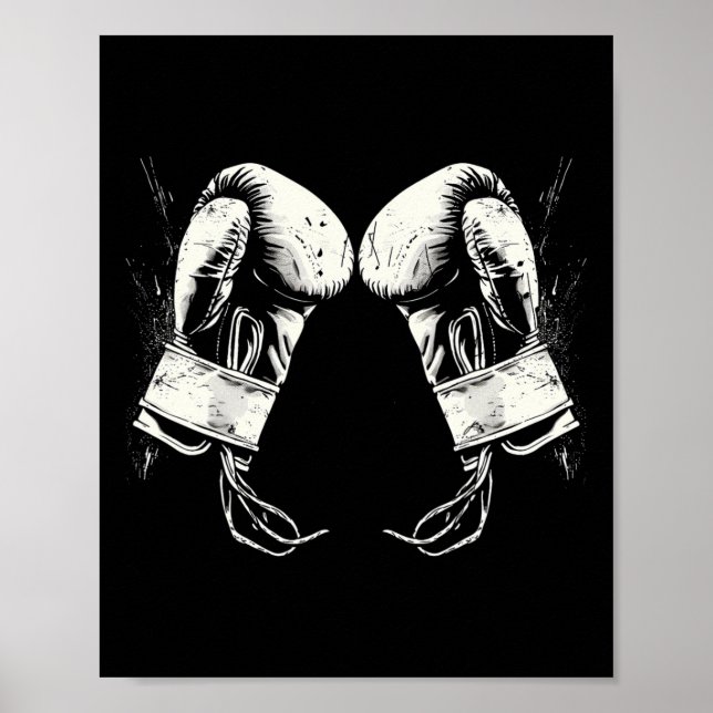 Boxinghandskar Silhouette Poster (Framsidan)