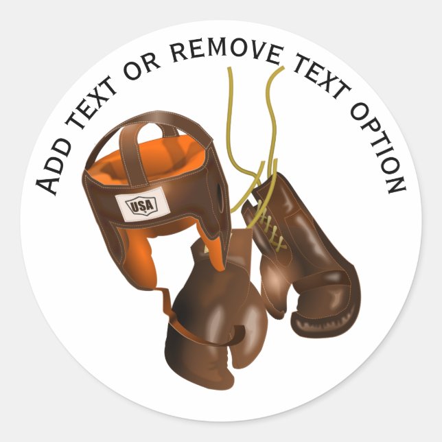 Boxinghandskar Sparring Helmet Runt Klistermärke (Framsida)