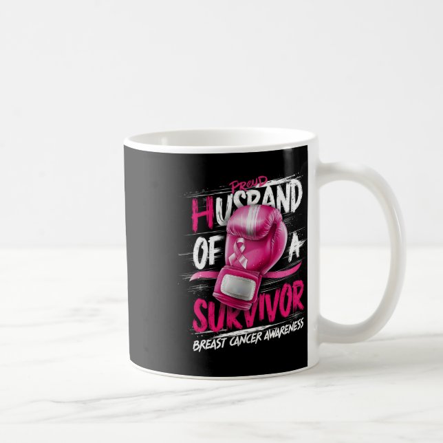 Boxinghandskar stolta Make i ett överlevande bröst Kaffemugg (Höger)