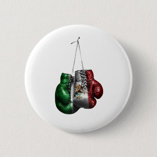 Boxinghandskar T-Shirt - Mexico Vintage flagga Knapp