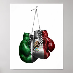 Boxinghandskar T-Shirt - Mexico Vintage flagga Poster