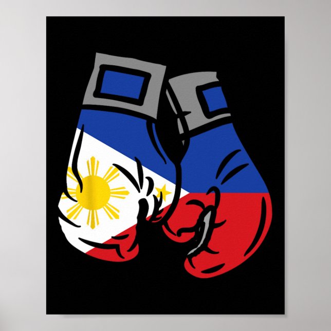 Boxinghandsken med Flagga Filippinerna Poster (Framsidan)