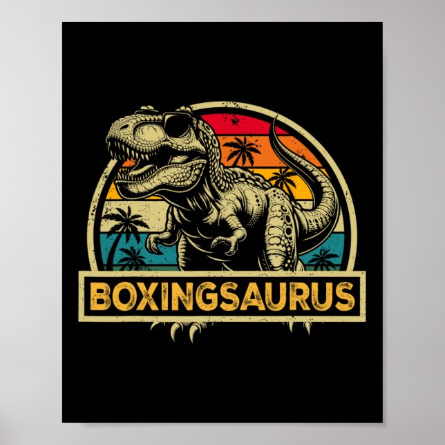 Boxingsaurus t Rex Dinosaur Boxing Saurus Family M Poster (Framsidan)