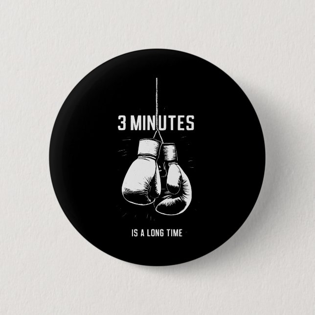 Boxning 3 minuter är en lång stund Rolig kickboxni Knapp (Framsida)