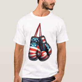 Boxning 4 juli Amerikansk USA Flagga Handskar Boxa T Shirt