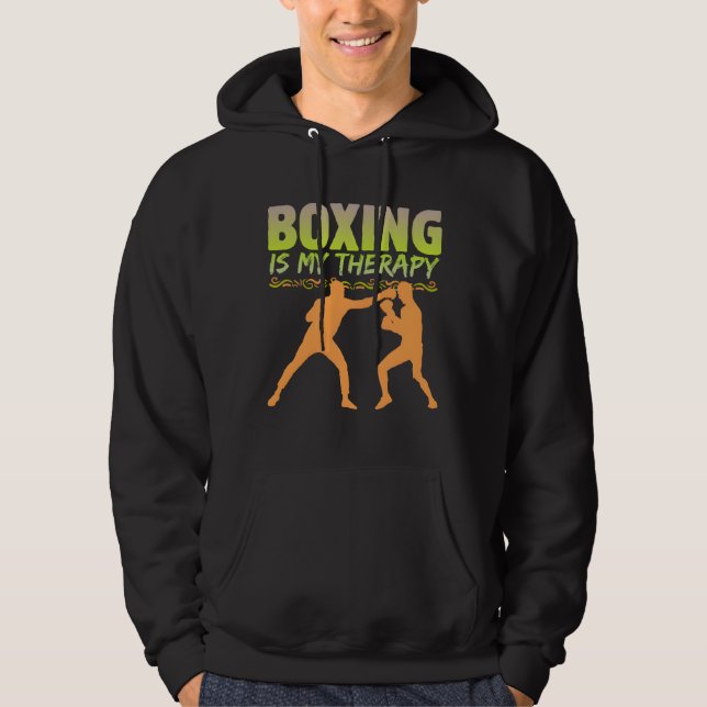 boxning är min terapi hoodie (Framsida)
