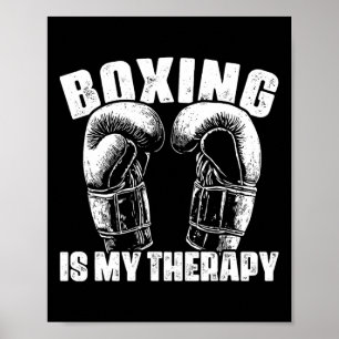 Boxning Är Min Terapi Mma Boxare Fighter Fighting Poster