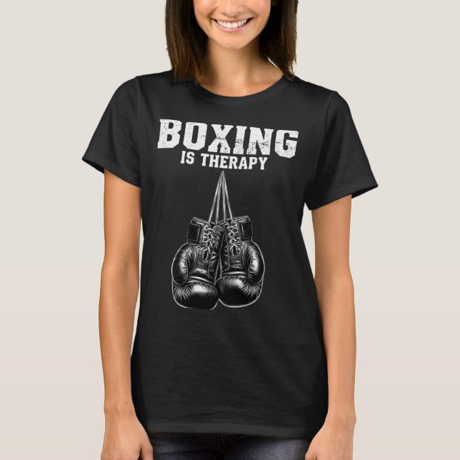 Boxning är terapi t shirt (Framsida)