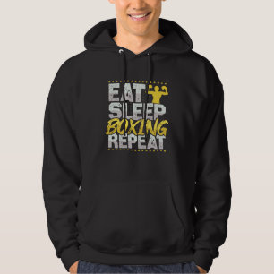Boxning Äta Sova Upprepa Boxning Ring Hobby Boxnin Hoodie