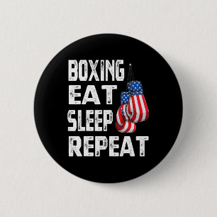 Boxning Äta Sova Upprepa Gym Boxare Kickboxning Mi Knapp