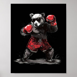 Boxning Björn Älskare Boxnings Handskor Kickboxnin Poster