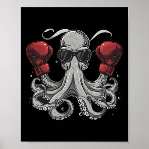 Boxning Bläckfisk Älskare Ocean Havslevande Boxare Poster
